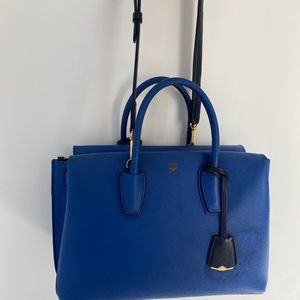 MCM COBALT BLUE MILLA SHOULDER BAG SATCHEL